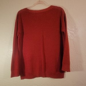 🎄 Holiday sweater. Michael Kors. Red metallic thread sparkles beautifully.